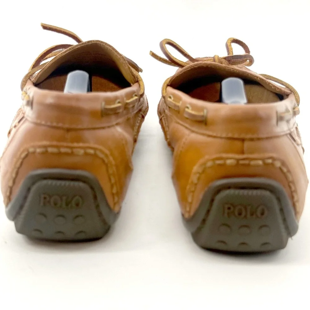 Polo Ralph Lauren Roberts Driving Loafers Mens 11D Tan Brown Leather Slip On